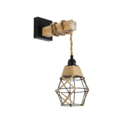 Alternative view of GLOBOSTAR® BELLARIVA 01961 Boho Φωτιστικό Τοίχου - Απλίκα με Ντουί 1 x E27 AC 220-240V IP20 - Μπεζ & Μαύρο - Μ10 x Π30 x Υ43cm