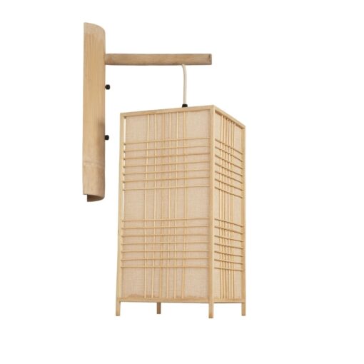 GLOBOSTAR® KOMO 01976 Boho Φωτιστικό Τοίχου – Απλίκα με Ντουί 1 x E27 AC 220-240V IP20 – Μπεζ – Μ20 x Π30 x Υ60cm