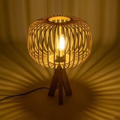 GLOBOSTAR® CHORD 01990 Boho Επιτραπέζιο Φωτιστικό Πορτατίφ με Ντουί 1 x E27 AC 220-240V IP20 – Μπεζ – Μ31 x Π31 x Υ43cm