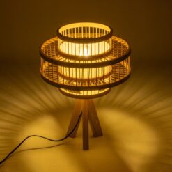 GLOBOSTAR® TULUM 01991 Boho Επιτραπέζιο Φωτιστικό Πορτατίφ με Ντουί 1 x E27 AC 220-240V IP20 – Μπεζ – Μ30 x Π30 x Υ41cm