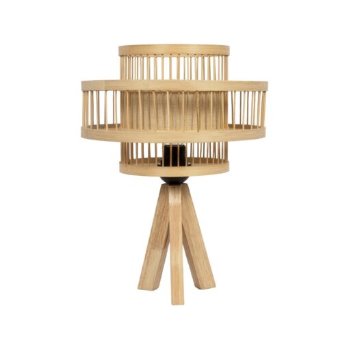 GLOBOSTAR® TULUM 01991 Boho Επιτραπέζιο Φωτιστικό Πορτατίφ με Ντουί 1 x E27 AC 220-240V IP20 – Μπεζ – Μ30 x Π30 x Υ41cm