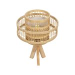 GLOBOSTAR® TULUM 01991 Boho Επιτραπέζιο Φωτιστικό Πορτατίφ με Ντουί 1 x E27 AC 220-240V IP20 – Μπεζ – Μ30 x Π30 x Υ41cm