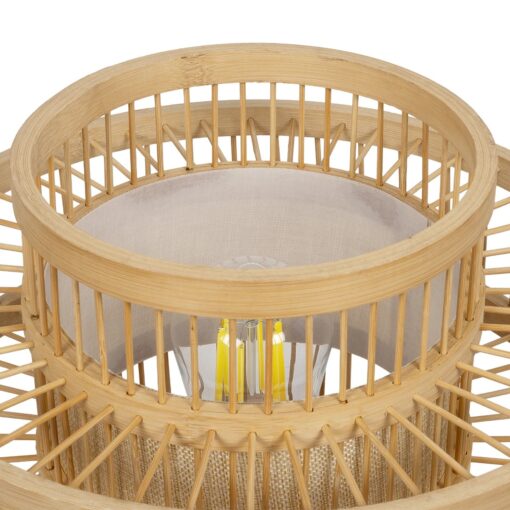 GLOBOSTAR® TULUM 01991 Boho Επιτραπέζιο Φωτιστικό Πορτατίφ με Ντουί 1 x E27 AC 220-240V IP20 – Μπεζ – Μ30 x Π30 x Υ41cm