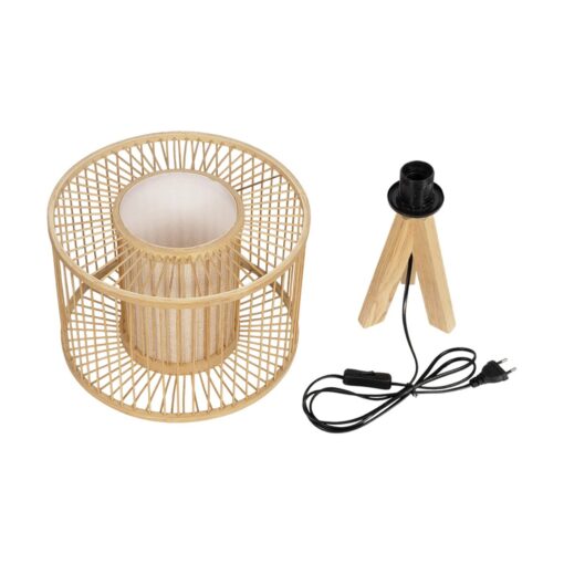 GLOBOSTAR® TULUM 01993 Boho Επιτραπέζιο Φωτιστικό Πορτατίφ με Ντουί 1 x E27 AC 220-240V IP20 – Μπεζ – Μ30 x Π30 x Υ40cm