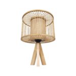 GLOBOSTAR® TULUM 01993 Boho Επιτραπέζιο Φωτιστικό Πορτατίφ με Ντουί 1 x E27 AC 220-240V IP20 – Μπεζ – Μ30 x Π30 x Υ40cm