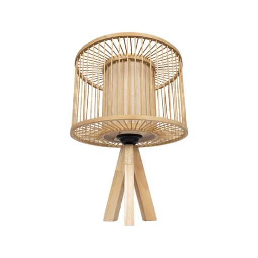GLOBOSTAR® TULUM 01993 Boho Επιτραπέζιο Φωτιστικό Πορτατίφ με Ντουί 1 x E27 AC 220-240V IP20 – Μπεζ – Μ30 x Π30 x Υ40cm