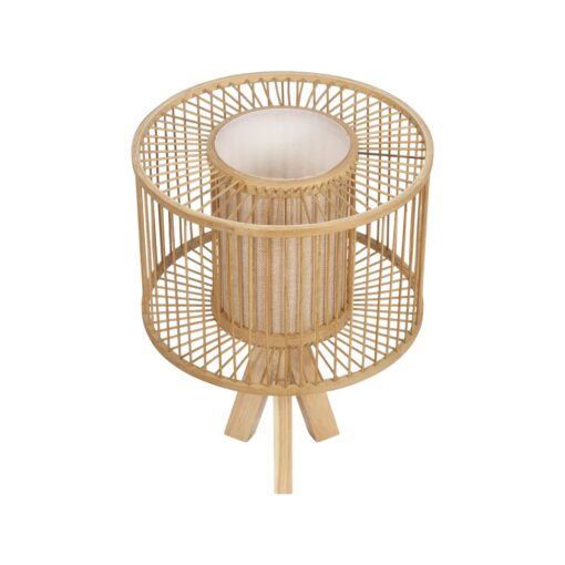 GLOBOSTAR® TULUM 01993 Boho Επιτραπέζιο Φωτιστικό Πορτατίφ με Ντουί 1 x E27 AC 220-240V IP20 – Μπεζ – Μ30 x Π30 x Υ40cm