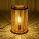 GLOBOSTAR® NOMAD 02000 Boho Επιτραπέζιο Φωτιστικό Πορτατίφ με Ντουί 1 x E27 AC 220-240V IP20 – Μπεζ – Μ20 x Π20 x Υ30cm