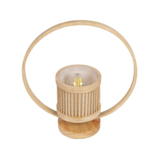 GLOBOSTAR® TULUMKO 02008 Boho Επιτραπέζιο Φωτιστικό Πορτατίφ με Ντουί 1 x E27 AC 220-240V IP20 – Μπεζ – Μ30 x Π12 x Υ32cm