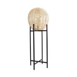 Alternative view of GLOBOSTAR® NERINA 02015 Boho Επιδαπέδιο Φωτιστικό με Ντουί 1 x E27 AC 220-240V IP20 - Μαύρο & Μπεζ - Μ40 x Π40 x Υ115cm