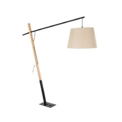 Alternative view of GLOBOSTAR® KELSIE 02030 Μοντέρνο Επιδαπέδιο Φωτιστικό με Ντουί 1 x E27 AC 220-240V IP20 - Μαύρο & Μπεζ - Μ40 x Π125 x Υ140cm