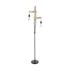 Alternative view of GLOBOSTAR® MINDELO 02034 Μοντέρνο Επιδαπέδιο Φωτιστικό με Ντουί 2 x E27 AC 220-240V IP20 - Μαύρο & Μπεζ - Μ40 x Π24 x Υ175cm