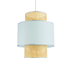 Alternative view of GLOBOSTAR® SAIGE 02045 Boho Κρεμαστό Φωτιστικό Οροφής με Ντουί 1 x E27 AC 220-240V IP20 - Γαλάζιο & Μπεζ - Μ50 x Π50 x Υ60cm