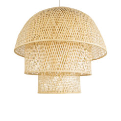 Alternative view of GLOBOSTAR® HIROKA 02046 Boho Κρεμαστό Φωτιστικό Οροφής με Ντουί 1 x E27 AC 220-240V IP20 - Μπεζ - Μ100 x Π100 x Υ110cm