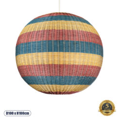 GLOBOSTAR® CABALLEROS 02064 Boho Κρεμαστό Φωτιστικό Οροφής με Ντουί 1 x E27 AC 220-240V IP20 - Πολύχρωμο - Μ100 x Π100 x Υ100cm