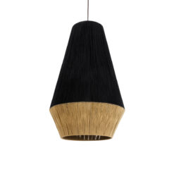 Alternative view of GLOBOSTAR® SALERNO 02080 Boho Κρεμαστό Φωτιστικό Οροφής με Ντουί 1 x E27 AC 220-240V IP20 - Μαύρο & Μπεζ - Μ50 x Π50 x Υ80cm