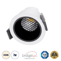 Alternative view of GLOBOSTAR® PLUTO-S 60246 Χωνευτό Downlight Σποτ με Honeycomb Anti Glare Reflector LED 7W 910lm 38° AC 220-240V IP20 Φυσικό Λευκό 4500K - Bridgelux COB Chip & TÜV SÜD Driver - Λευκό & Μαύρο Ματ - Μ6.4 x Π6.4 x Υ4.9cm / Q5.5cm - 5 Χρόνια Εγγύηση