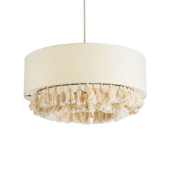 Alternative view of GLOBOSTAR® GINGER 02100 Boho Κρεμαστό Φωτιστικό Οροφής με Ντουί 1 x E27 AC 220-240V IP20 - Μπεζ & Λευκό - Μ50 x Π50 x Υ25cm