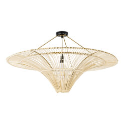 Alternative view of GLOBOSTAR® PALERMO 02153 Boho Φωτιστικό Οροφής με Ντουί 1 x E27 AC 220-240V IP20 - Μπεζ - Μ100 x Π100 x Υ55cm