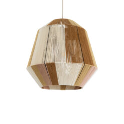 Alternative view of GLOBOSTAR® SALERNO 02187 Boho Κρεμαστό Φωτιστικό Οροφής με Ντουί 1 x E27 AC 220-240V IP20 - Μπεζ & Καφέ - Μ50 x Π50 x Υ50cm