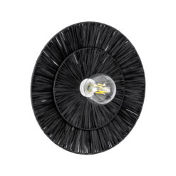 GLOBOSTAR® COLOMBO 02280 Boho Φωτιστικό Τοίχου - Απλίκα με Ντουί 1 x E27 AC 220-240V IP20 - Μαύρο - Μ40 x Π40 x Υ9cm