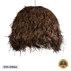 GLOBOSTAR® GUADELOUPE 02295 Boho Κρεμαστό Φωτιστικό Οροφής με Ντουί 1 x E27 AC 220-240V IP20 - Καφέ - Μ120 x Π120 x Υ100cm