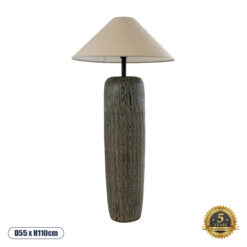 GLOBOSTAR® OLIANA 02315 Boho Επιδαπέδιο Φωτιστικό με Ντουί 1 x E27 AC 220-240V IP20 - Γκρι & Μπεζ - Μ55 x Π55 x Υ110cm