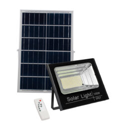 Alternative view of GLOBOSTAR® HERMES 71557 Προβολέας με IR Ασύρματο Χειριστήριο LED 100W 5000lm 120° DC 5V με Φωτοβολταϊκό Panel 5V 20W & Επαναφορτιζόμενη Μπαταρία Li-ion 3.2V 15000mAh Αδιάβροχο IP66 Ψυχρό Λευκό 6000K Dimmable - Sanan SMD Chip - Μαύρο - Μ31.5 x Π26.2 x Υ7.5cm - 2 Χρόνια Εγγύηση