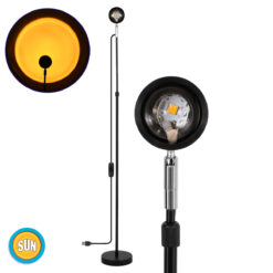 Alternative view of GloboStar® 00819 Μοντέρνο Minimal Επιδαπέδιο Φωτιστικό Μεταλλικό Μονόφωτο LED 12W DC 5V με Projector LENS Ειδικού Εφέ & Καλώδιο Τροφοδοσίας USB Rotation Head 180° SUN