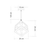 GLOBOSTAR® CUBE 00803 Μοντέρνο Κρεμαστό Φωτιστικό Οροφής με Ντουί 1 x E27 AC 220-240V IP20 – Χάλκινο Εφέ Σκουριάς – Μ25 x Π25 x Υ25cm