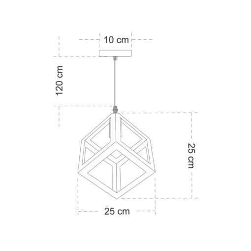 GLOBOSTAR® CUBE 00803 Μοντέρνο Κρεμαστό Φωτιστικό Οροφής με Ντουί 1 x E27 AC 220-240V IP20 – Χάλκινο Εφέ Σκουριάς – Μ25 x Π25 x Υ25cm