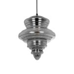 GLOBOSTAR® CORTE 206-0028 Μοντέρνο Κρεμαστό Φωτιστικό Οροφής με Ντουί 1 x E27 AC 220-240V IP20 – Μαύρο Φιμέ – Μ25 x Π25 x Υ30cm