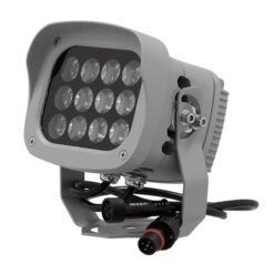 GLOBOSTAR® FLOOD-XENA 05021 Προβολέας Σποτ Wall Washer LED 24W 2400lm 10° AC 24V Αδιάβροχο IP65 RGB - Anthracite Grey - L13.5 x W11 x H15cm - 3 Years Warranty