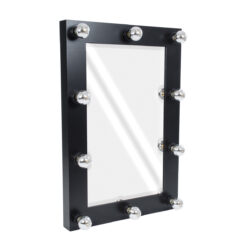 Alternative view of GloboStar® MAKEUP MIRROR-60x90-5 Μοντέρνος Καθρέπτης Μακιγιάζ με Πλαίσιο Φυσικού Ξύλου με Διακόπτη On/Off 10 x E27 AC220-240V - Μ60 x Π7 x Υ90cm - Μαύρος Έβενος