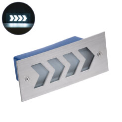 Alternative view of GloboStar® WALLLIGHT-ARINA 90672 Χωνευτό Φωτιστικό Τοίχου LED 6W 720lm 120° DC 24V Αδιάβροχο IP67 Μ17 x Π7 x Υ5.5cm Ψυχρό Λευκό 6000K - Ανοξείδωτο Ατσάλι - 3 Years Warranty