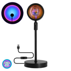 Alternative view of GloboStar® 00812 Επιτραπέζιο Φωτιστικό Πορτατίφ LED 12W 600lm 180° DC 5V IP20 Μπλε - Μωβ - Ροζ RAINBOW EFFECT Μαύρο Μέταλλο με Διάφανο Πλαστικό - Μ10 x Π10 x Υ26.5cm - 2 Xρόνια Εγγύηση
