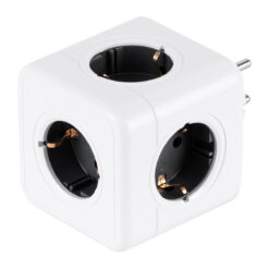 Alternative view of GLOBOSTAR® POWERCUBE 79627 Πολύπριζο 5 Θέσεων με 5 x EU Schuko Πρίζες Ασφαλείας Childproof AC 220-240V 3680W/16A Max Load IP20 - Λευκό & Γκρι - Μ7.5 x Π11.5 x Υ7.5cm