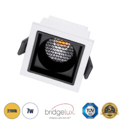 Alternative view of GLOBOSTAR® PLUTO-S 60265 Χωνευτό Downlight Σποτ με Honeycomb Anti Glare Reflector LED 7W 875lm 38° AC 220-240V IP20 Θερμό Λευκό 2700K - Bridgelux COB Chip & TÜV SÜD Driver - Λευκό & Μαύρο Ματ - Μ6.4 x Π6.4 x Υ4.9cm / Q5.5 x 5.5cm x - 5 Χρόνια Εγγύηση