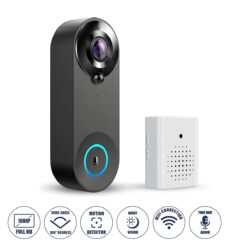 Alternative view of GloboStar® 86075 Επαναφορτιζόμενη Ψηφιακή Έξυπνη Camera Εξώπορτας 1080P WiFi 166° Μοιρών - 2500mAh - Νυχτερινή Όραση με LED IR - Ανιχνευτή Κίνησης - Κουδούνι - Διπλή Κατέυθυνση Ομιλίας - Μαύρο