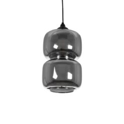 GLOBOSTAR® PIAGE 206-0036 Μοντέρνο Κρεμαστό Φωτιστικό Οροφής με Ντουί 1 x E27 AC 220-240V IP20 – Μαύρο Φιμέ – Μ18 x Π18 x Υ31cm