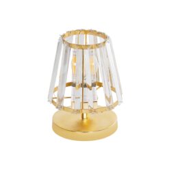 Alternative view of GLOBOSTAR® GLASSY 204-0064 Μοντέρνο Επιτραπέζιο Φωτιστικό Πορτατίφ με Ντουί 1 x E27 AC 220-240V IP20 - Χρυσό & Διάφανο - Μ18 x Π180 x Υ22cm