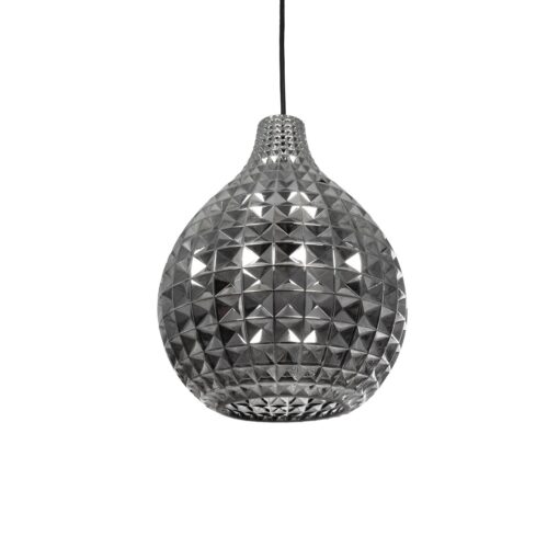 GLOBOSTAR® BASTIK 206-0026 Μοντέρνο Κρεμαστό Φωτιστικό Οροφής με Ντουί 1 x E27 AC 220-240V IP20 – Μαύρο Φιμέ – Μ22 x Π22 x Υ26cm