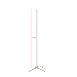 Alternative view of Μοντέρνο Minimal Επιδαπέδιο Μαύρο Φωτιστικό 200cm LED 32 Watt με Ασύρματο Χειριστήριο RF & Dimmer Ροζ GloboStar ALIEN Design GLOBO-200-7
