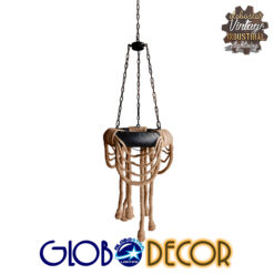Alternative view of GLOBOSTAR® RUNNER 01115 Vintage Κρεμαστό Φωτιστικό Οροφής με Ντουί 6 x E27 AC 220-240V IP20 - Μαύρο & Μπεζ - Μ45 x Π45 x Υ60cm