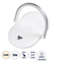 Alternative view of GloboStar® ECLIPSE 76559 Επιτραπέζιο Φωτιστικό Πορτατίφ LED 15W 1200lm 180° AC 220-240V IP20 Φυσικό Λευκό 4500K Dimmable Λευκό Πλαστικό - Μ17 x Π13 x Υ10cm - 2 Xρόνια Εγγύηση