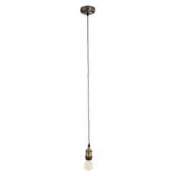 GLOBOSTAR® SUSPENS 115105 Vintage Κρεμαστό Φωτιστικό Οροφής με Ντουί 1 x E27 AC 220-240V IP20 - Χρυσό & Καφέ - Μ10 x Π10 x Y108.7cm
