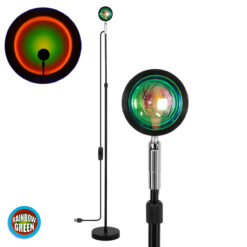 Alternative view of GloboStar® 00821 Μοντέρνο Minimal Επιδαπέδιο Φωτιστικό Μεταλλικό Μονόφωτο LED 12W DC 5V με Projector LENS Ειδικού Εφέ & Καλώδιο Τροφοδοσίας USB Rotation Head 180° RAINBOW GREEN