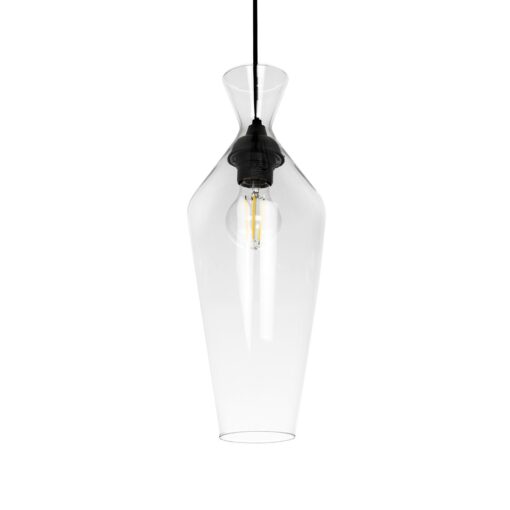 GLOBOSTAR® BALU 206-0041 Μοντέρνο Κρεμαστό Φωτιστικό Οροφής με Ντουί 1 x E27 AC 220-240V IP20 – Διάφανο – Μ15 x Π15 x Υ40cm