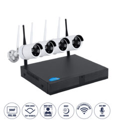 Alternative view of GloboStar® 86037 Ασύρματο Καταγραφικό με 4 x Camera 2MP 1080P WiFi  150° Μοιρών - Αδιάβροχο IP66 - Νυχτερινή Όραση με LED IR - Μονή Κατέυθυνση Ομιλίας - Ανιχνευτή Κίνησης - Νυχτερινή Λήψη - Λευκό