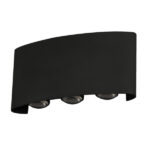 ΑΠΛΙΚΑ ΤΟΙΧΟΥ ΑΛΟΥΜΙΝΙΟΥ UP -DOWN 6x1W 469Lm 3000K 170x80x40mm IP54 ΜΑΥΡΗ ARTE ILLUMINA EUROLAMP 145-20256